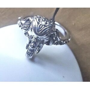 Bali Legacy Genuine Natural Diamond Ruby Elephant's Head Ring